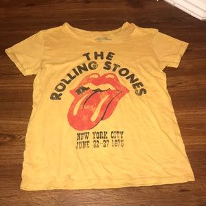 yellow mustard “The Rolling Stones” shirt